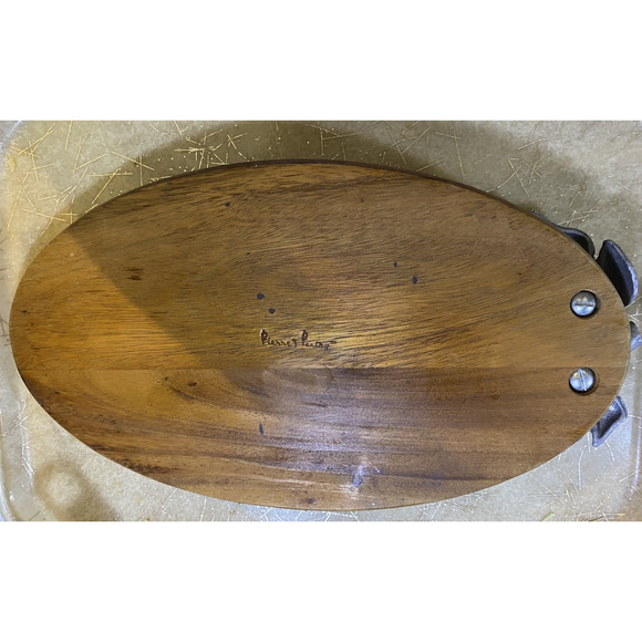 Acacia Wood 14”x7.5" Oblong Cheese Cutting/Serving Board Grapes Charcuterie - Picture 4 of 5